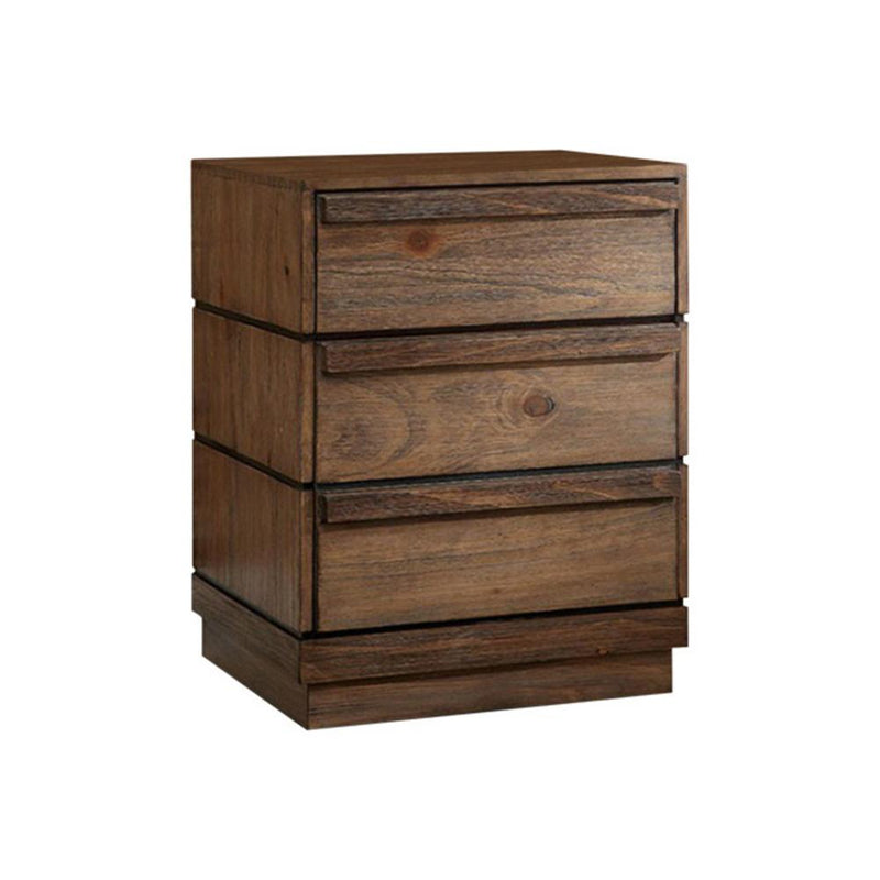 Coimbra Transitional Style Night Stand-Nightstands and Bedside Tables-Rustic Natural Tone-Wood-JadeMoghul Inc.