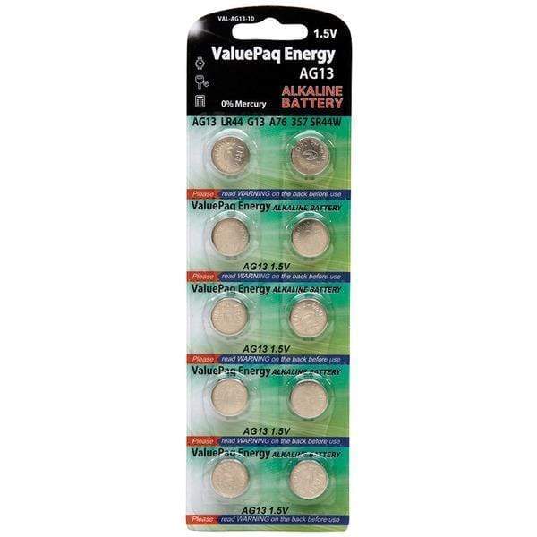 ValuePak Energy AG13 Silver Oxide Button Cell Batteries, 10 pk