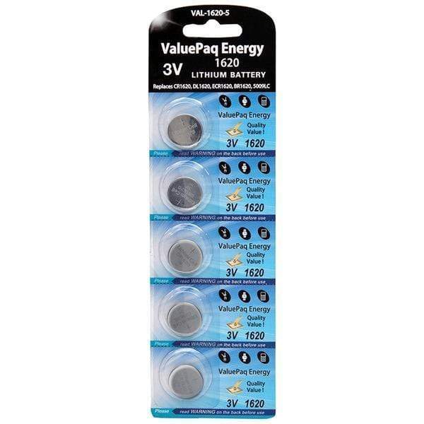 ValuePaq Energy 1620 Lithium Coin Cell Batteries, 5 pk
