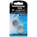 ValuePaq Energy 1632 Lithium Coin Cell Batteries, 2 pk