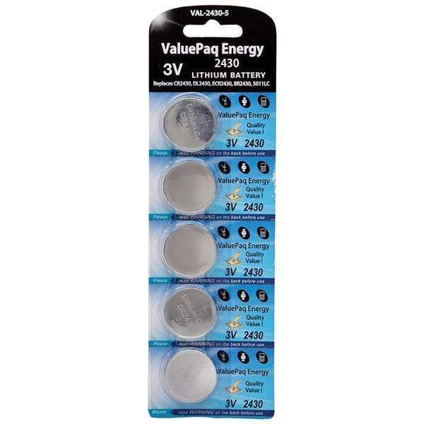 ValuePaq Energy 2430 Lithium Coin Cell Batteries, 5 pk