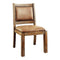 Colette Industrial Side Chair In Brown, Set Of Two-Armchairs and Accent Chairs-Brown-Fabric Solid Wood Wood Veneer & Others-JadeMoghul Inc.