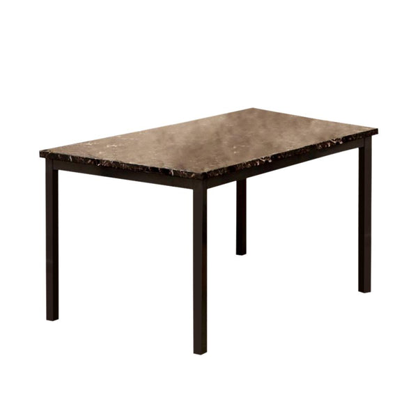 Colman Contemporary Dining Table, Black-Dining Furniture-Black-Faux Marble Solid Wood Wood Veneer & Others-JadeMoghul Inc.