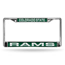 License Plate Frames Colorado State Green Laser Chrome Frame