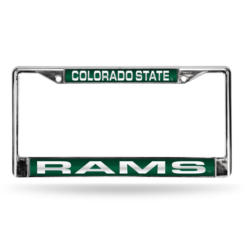 License Plate Frames Colorado State Green Laser Chrome Frame