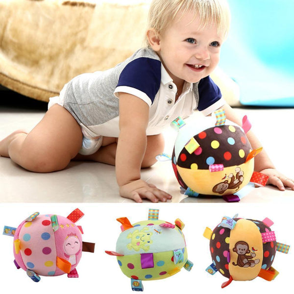 Colorful Baby Children's Ring Bell Ball Baby Cloth Music Sense Learning Toy Ball Educational Cotton Hand Grasp Rattle Ball-monkey-JadeMoghul Inc.