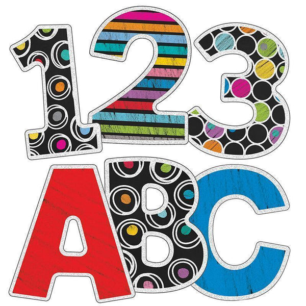 COLORFUL CHALKBOARD 4IN EZ LETTERS-Learning Materials-JadeMoghul Inc.