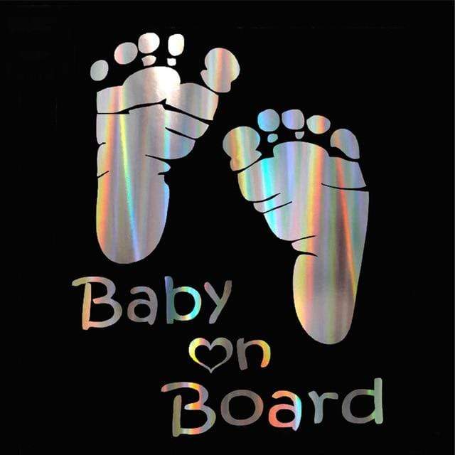 Colorful Laser Russian Kids Baby On Board Car 3D Sticker "Baby In Car" Car Decals Vinyl Stickers Family Auto Cover Baby Protect JadeMoghul Inc. 