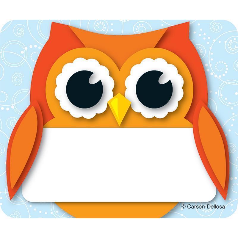 COLORFUL OWL NAME TAGS-Learning Materials-JadeMoghul Inc.