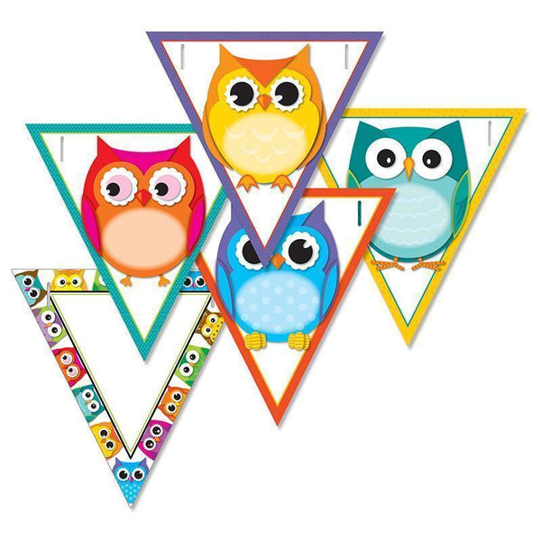 COLORFUL OWLS BANNERS GR PK-12-Learning Materials-JadeMoghul Inc.
