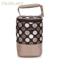 COLORLAND Fashion Baby Handbag Bottle Bag Thermo Bottles Mummy Handbag Baby Bag Insulation Bags Breast Milk Thermal Food Warmer-brown khaki dots-JadeMoghul Inc.