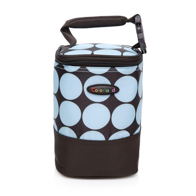 COLORLAND Fashion Baby Handbag Bottle Bag Thermo Bottles Mummy Handbag Baby Bag Insulation Bags Breast Milk Thermal Food Warmer-light blue dots-JadeMoghul Inc.