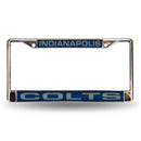 Honda License Plate Frame Colts Blue Laser Chrome Frame