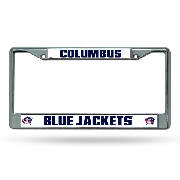 License Plate Frames Columbus Blue Jacket Chrome Frame