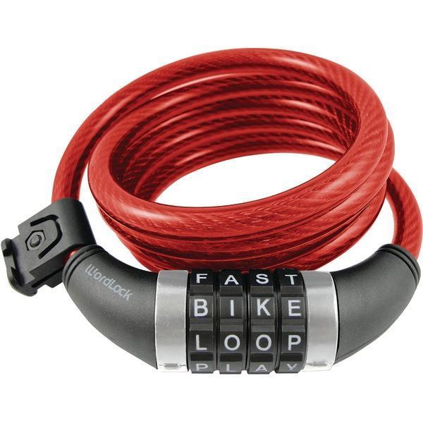 Combination Resettable Cable Lock (Red)-Household Equipment & Accessories-JadeMoghul Inc.