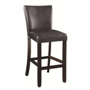 Comfortable Bar Stool, Brown, Set of 2-Accent and Garden Stools-Brown-Wood & Leather-Cappuccino-JadeMoghul Inc.