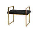 COMFORTABLE VANITY BENCH, GOLD AND BLACK-Vanity Stools and Benches-GOLD AND BLACK-Metal-JadeMoghul Inc.