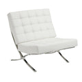 Comfortably Classy Accent Chair, White-Armchairs and Accent Chairs-White-PU-JadeMoghul Inc.