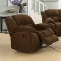 Comfortably Plush Glider Recliner Chair, Brown-Recliner Chairs-Brown-JadeMoghul Inc.