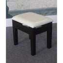 Comforting Dressing Stool, White & Black-Accent and Garden Stools-White & Black-JadeMoghul Inc.