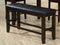Comfy Wooden Counter Height Bench, Black & Espresso Brown-Accent and Storage Benches-Black/Brown-Wood Upholstery-JadeMoghul Inc.