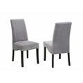 Comfy Wooden Dining Chair, Gray And Black, Set of 2-Armchairs and Accent Chairs-Gray And Black-Wood-JadeMoghul Inc.