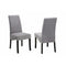 Comfy Wooden Dining Chair, Gray And Black, Set of 2-Armchairs and Accent Chairs-Gray And Black-Wood-JadeMoghul Inc.