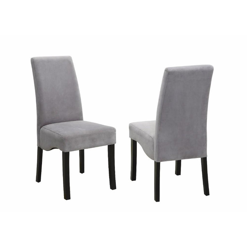 Comfy Wooden Dining Chair, Gray And Black, Set of 2-Armchairs and Accent Chairs-Gray And Black-Wood-JadeMoghul Inc.