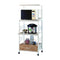 Commodious Kitchen Shelf On Casters, White-Utility Shelves-White-Metal-JadeMoghul Inc.