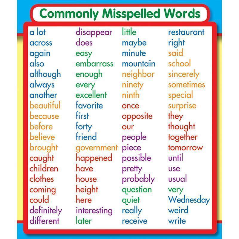 COMMONLY MISSPELLED WORDS STICKERS-Learning Materials-JadeMoghul Inc.