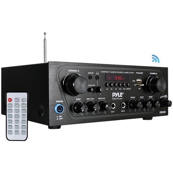 Compact Bluetooth(R) Audio Stereo Receiver with FM Radio-A/V Distribution & Accessories-JadeMoghul Inc.