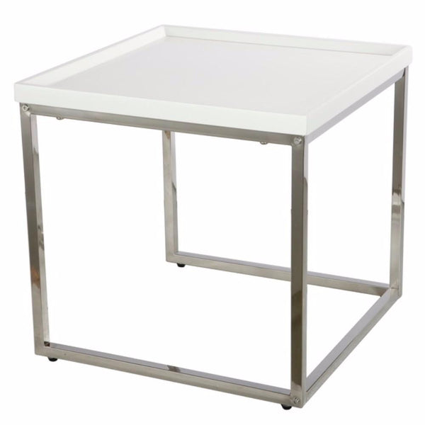 Compactly Striking Nesting Table-Console Tables-White-MDF METAL-JadeMoghul Inc.