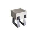 Concrete Top Stool with Quadrilateral Metal Base, Gray-Bar Stools-Gray-Concrete Glass-JadeMoghul Inc.