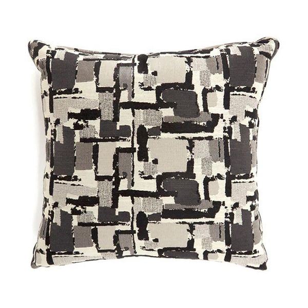 Concrit Contemporary Pillow, Large, Set of 2, Black-Accent Pillows-Multi Color-Polyester-JadeMoghul Inc.