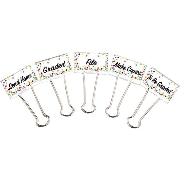 CONFETTI BINDER CLIPS LARGE MGMT-Learning Materials-JadeMoghul Inc.