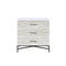 Console Tables Patterned Three Drawers Wooden Console Table with Metal Base, White & Black Benzara