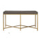 Console Tables Rectangle Top Console Table With Brushed Gold Metal Base, Gray Benzara