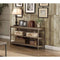 Console Tables Rectangular Sofa Table In Metal Frame With Grey Weathered Wood And Shelves, Grey Benzara