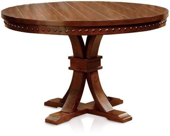 Console Tables Round Table, Dark Oak Brown Benzara