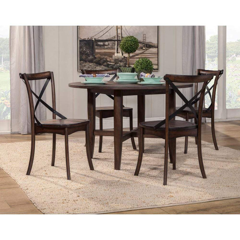 Console Tables Round Table In Rubberwood, Brown Benzara