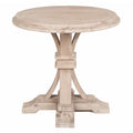 Console Tables Round Wooden Accent Table, Stone Wash Brown Benzara