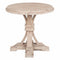 Console Tables Round Wooden Accent Table, Stone Wash Brown Benzara