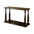 Console Tables Sofa Table With Turned Legs Design, Dark Walnut Brown Benzara