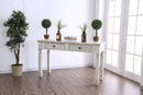 Console Tables Spacious Wooden Sofa Table with Carved Turned Legs, Antique White Benzara