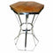 Console Tables Sturdy Octagonal Steel & Wooden Table, Brown Benzara