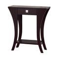 Console Tables Stylish Console Table With 1 Drawer, Dark Brown Benzara