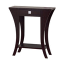 Console Tables Stylish Console Table With 1 Drawer, Dark Brown Benzara