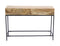 The Urban Port Industrial Style Console Table With Two Drawers, Natural Wood Finish