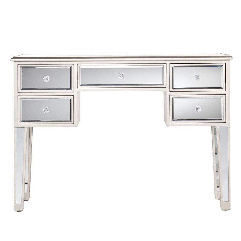 The Urban Port Mirror Console Table/Sofa Console Table, Silver & Clear