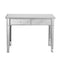 The Urban Port Mirrored Console Table/Vanity Table with 2 Drawers, Silver & Clear